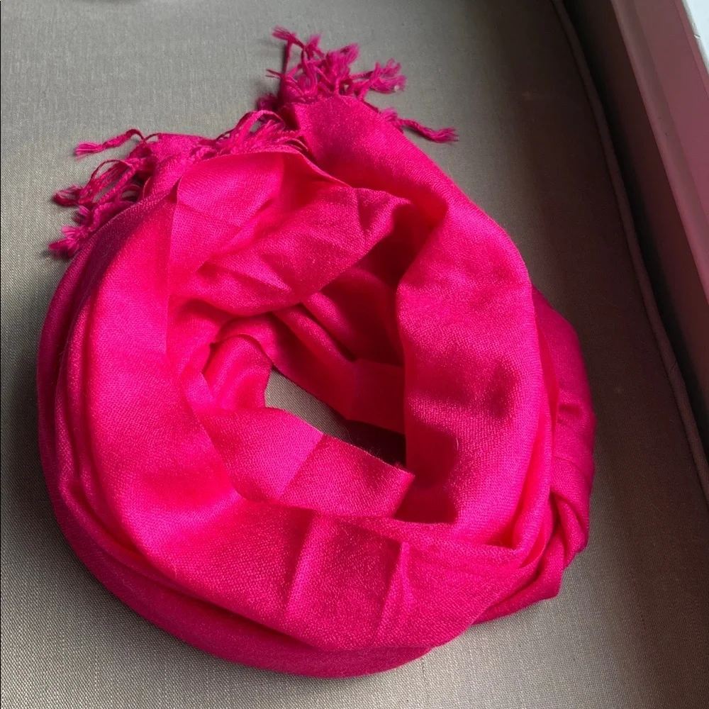 Bright Fuchsia Fringe Scarf